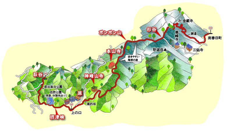 ポンポン山コースマップ